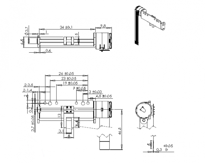 Compact 10mm Mini Slider Screw Stepper Motor 18° Step Angle linear stepping motor VSM1069 1