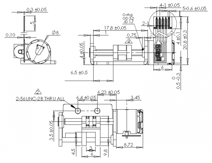 0.15A 8mm Camera Micro Slider Stepper Motor , Micro 3.3 V DC 8mm lead