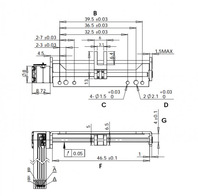 Micro Slider 3.3V DC Screw Stepper Motor 18 Degree Step Angle