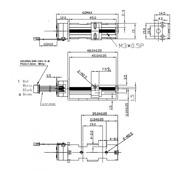 SM15-45L Permanent Magnet Slider Screw Stepper Motor 18 Degree Pm ...
