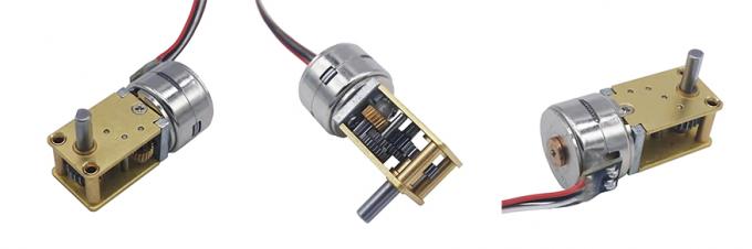 18 Degree Step Angle Micro Stepper Motor 15mm Diameter With Worm Gear Box