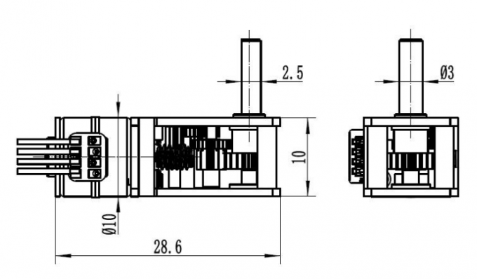 18° Degree Step Angle 10mm Micro Stepper Motor With Worm Gearbox