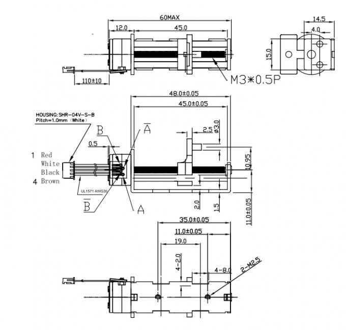 15mm Screw Slider 2 Phase Permanent Magnet Stepper Motor with 385mA ...