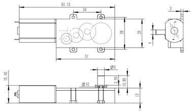 High Torque 8V 30 RPM Brushed DC Geared Motor About 0.5 to 3.5W 4 KG Torque Gear Ratio 1：527